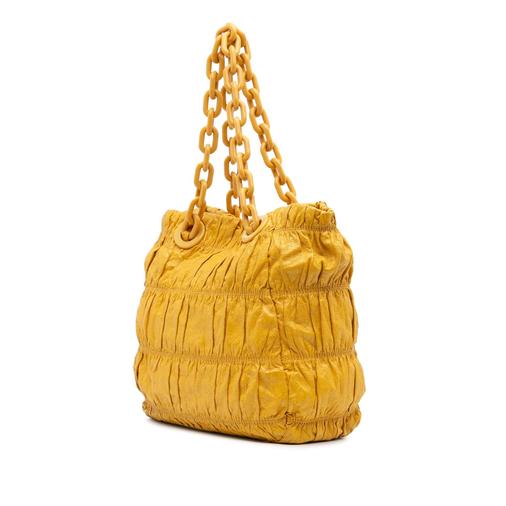 Prada Vernice Gaufre Chain Tote