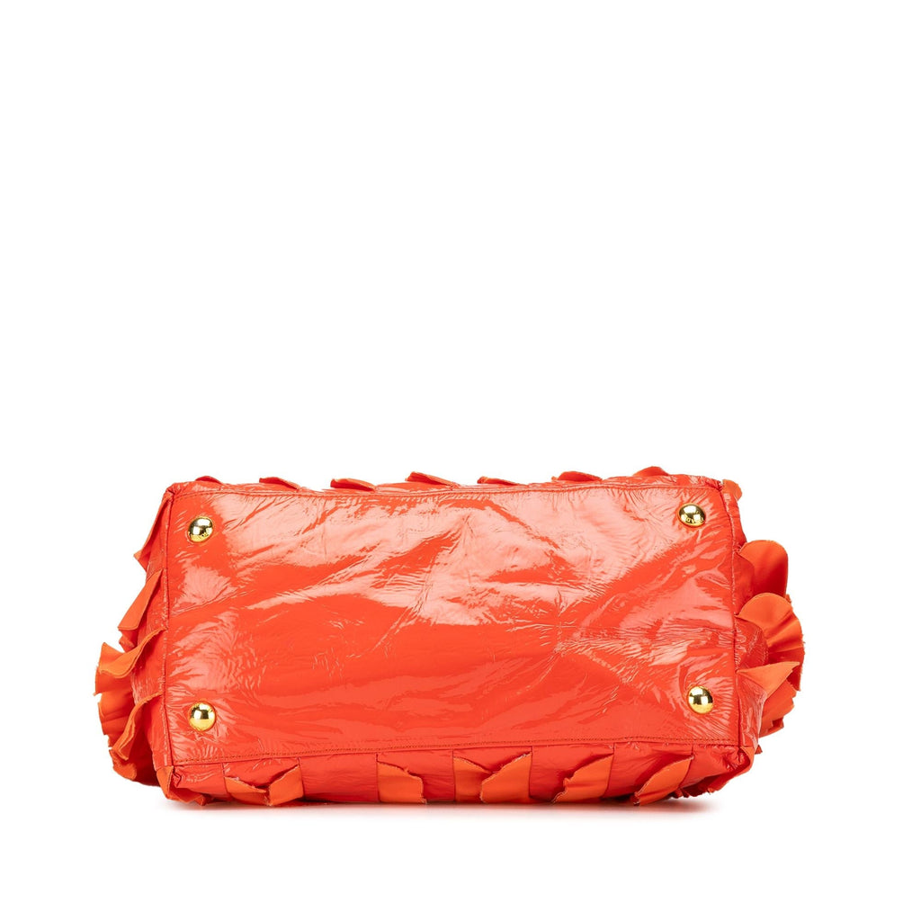 Prada Vernice and Tessuto Ruffle Tote