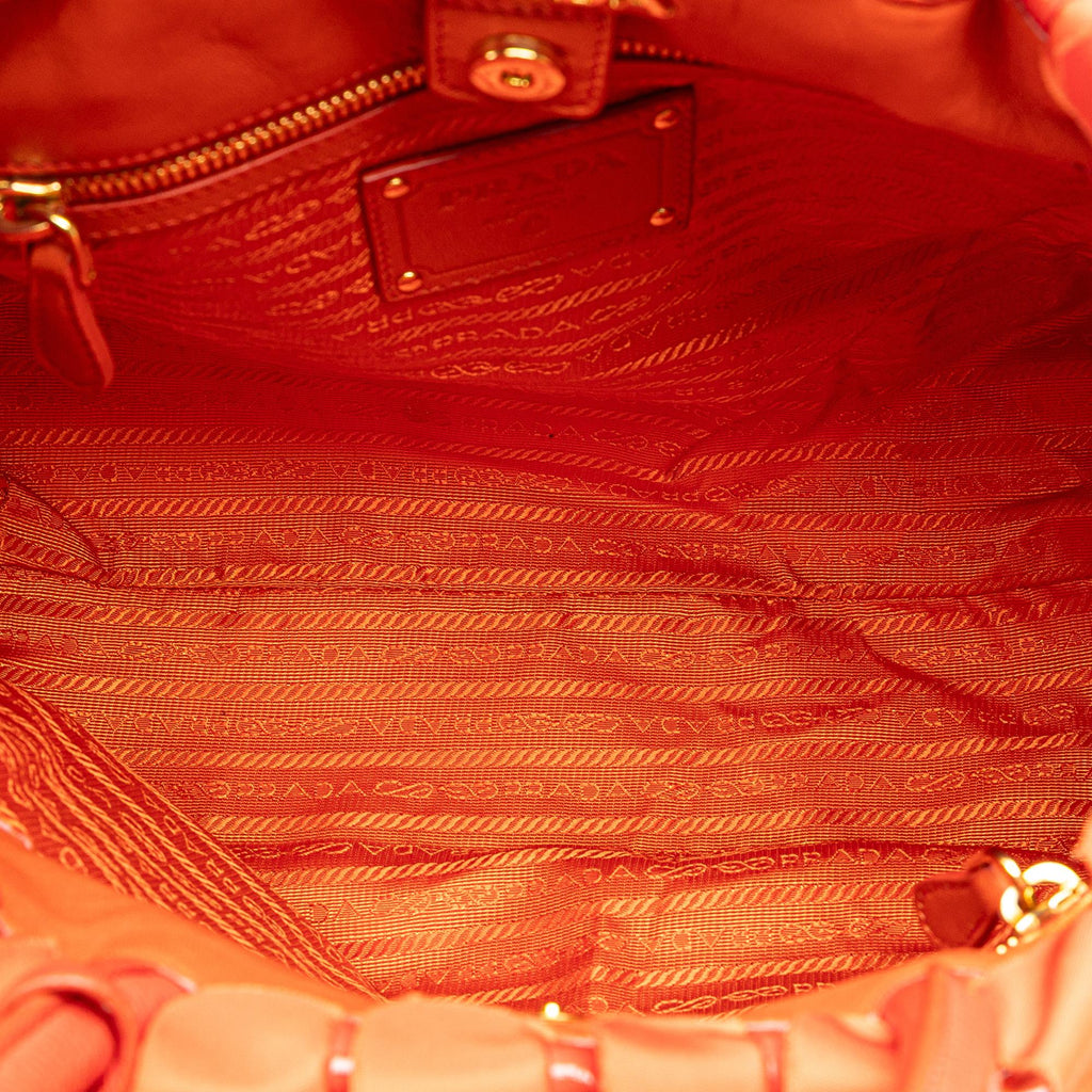 Prada Vernice and Tessuto Ruffle Tote