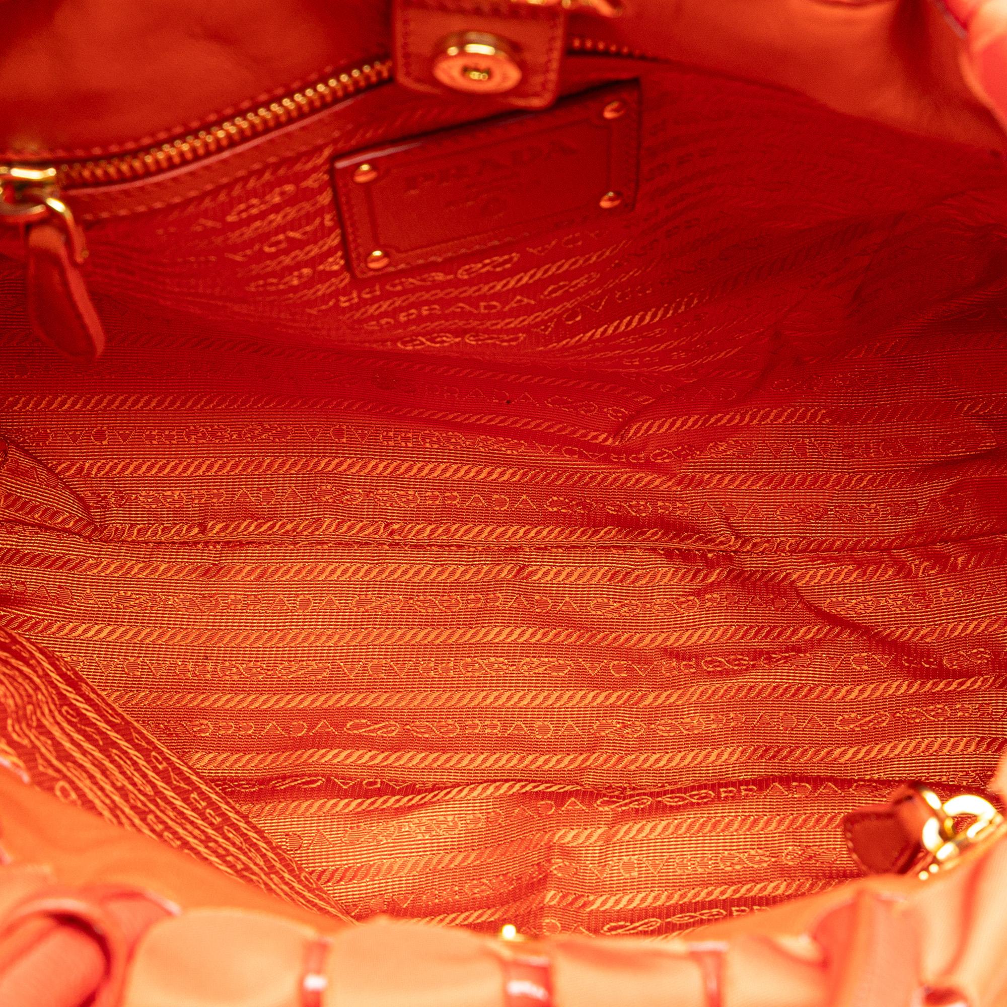 Prada Vernice and Tessuto Ruffle Tote