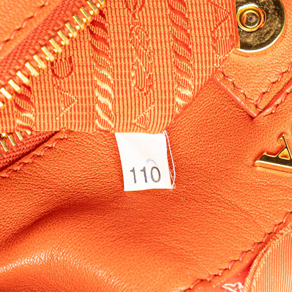 Prada Vernice and Tessuto Ruffle Tote