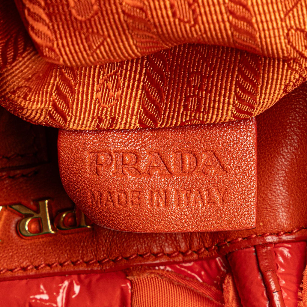 Prada Vernice and Tessuto Ruffle Tote