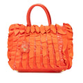 Prada Vernice and Tessuto Ruffle Tote