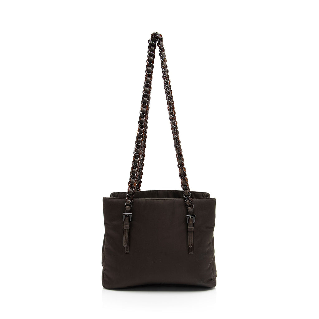 Prada Vintage Tessuto Plastic Chain Small Tote (SHF-f5lib6)