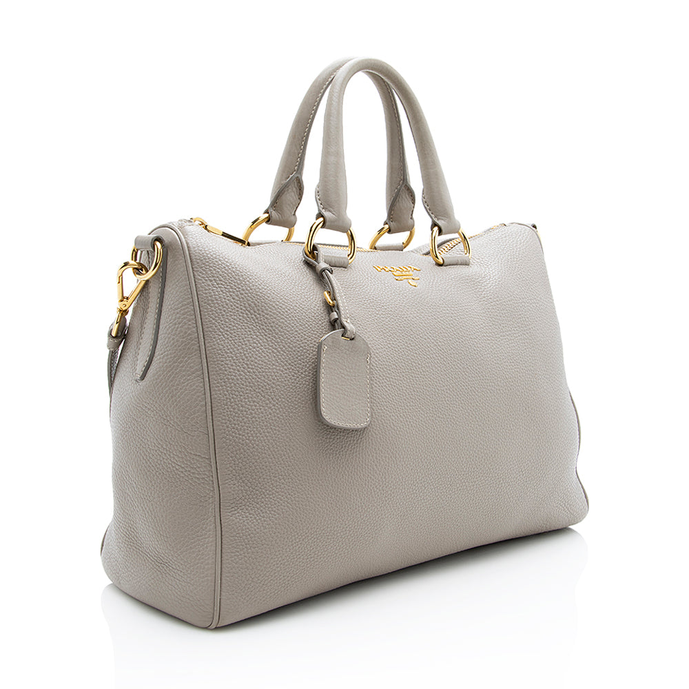Prada Vitello Daino Convertible Zip Tote (SHF-18852)
