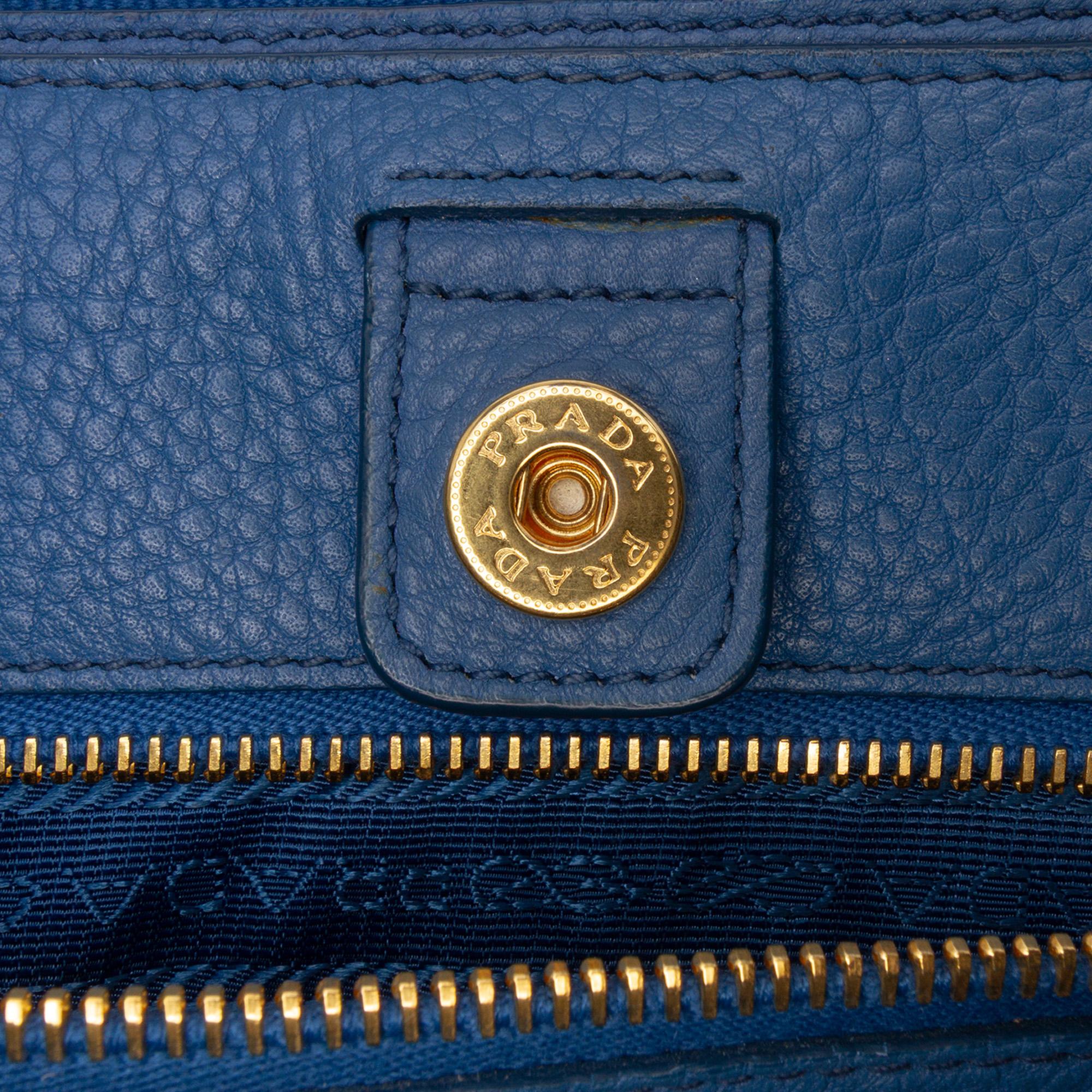 Prada Vitello Daino Double Zip Convertible Tote
