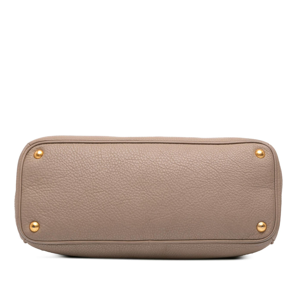 Prada Vitello Daino Double Zip Convertible Tote