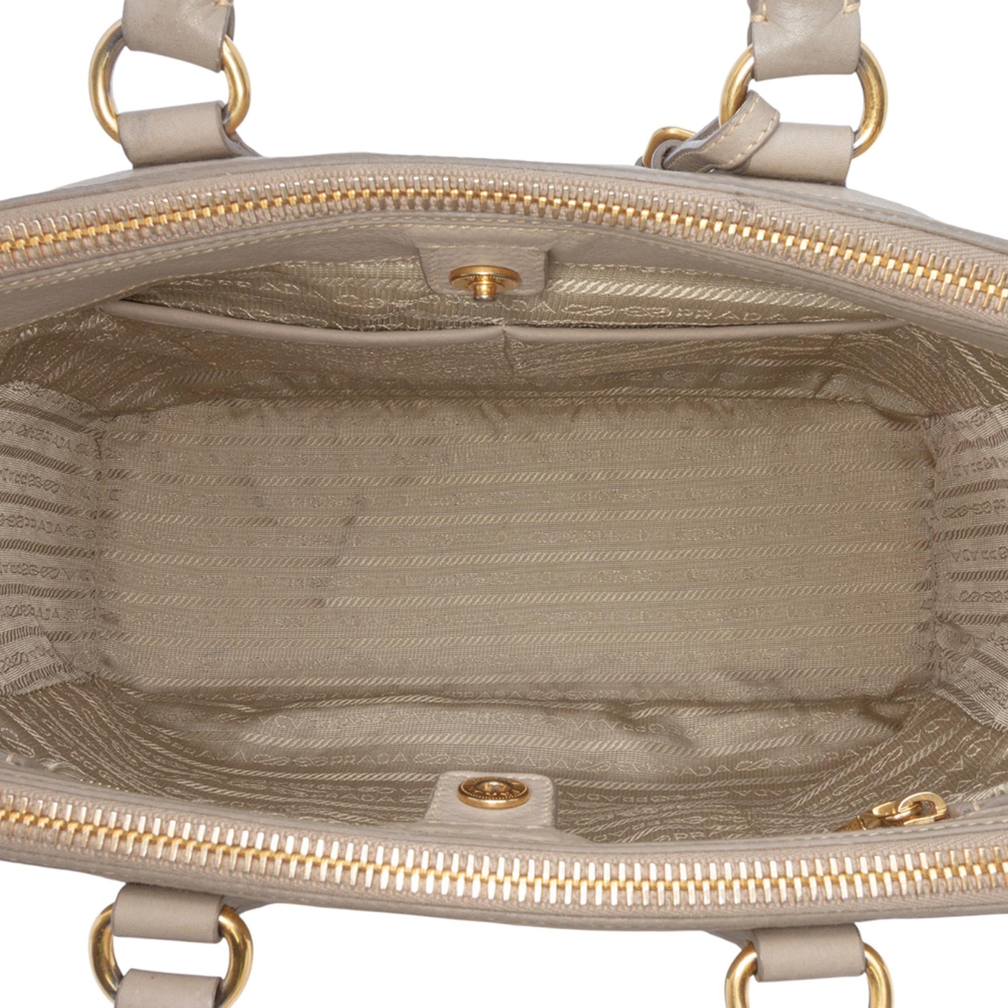 Prada Vitello Daino Double Zip Convertible Tote
