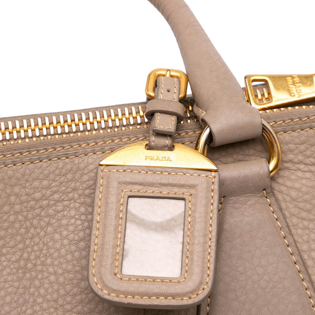 Prada Vitello Daino Double Zip Convertible Tote