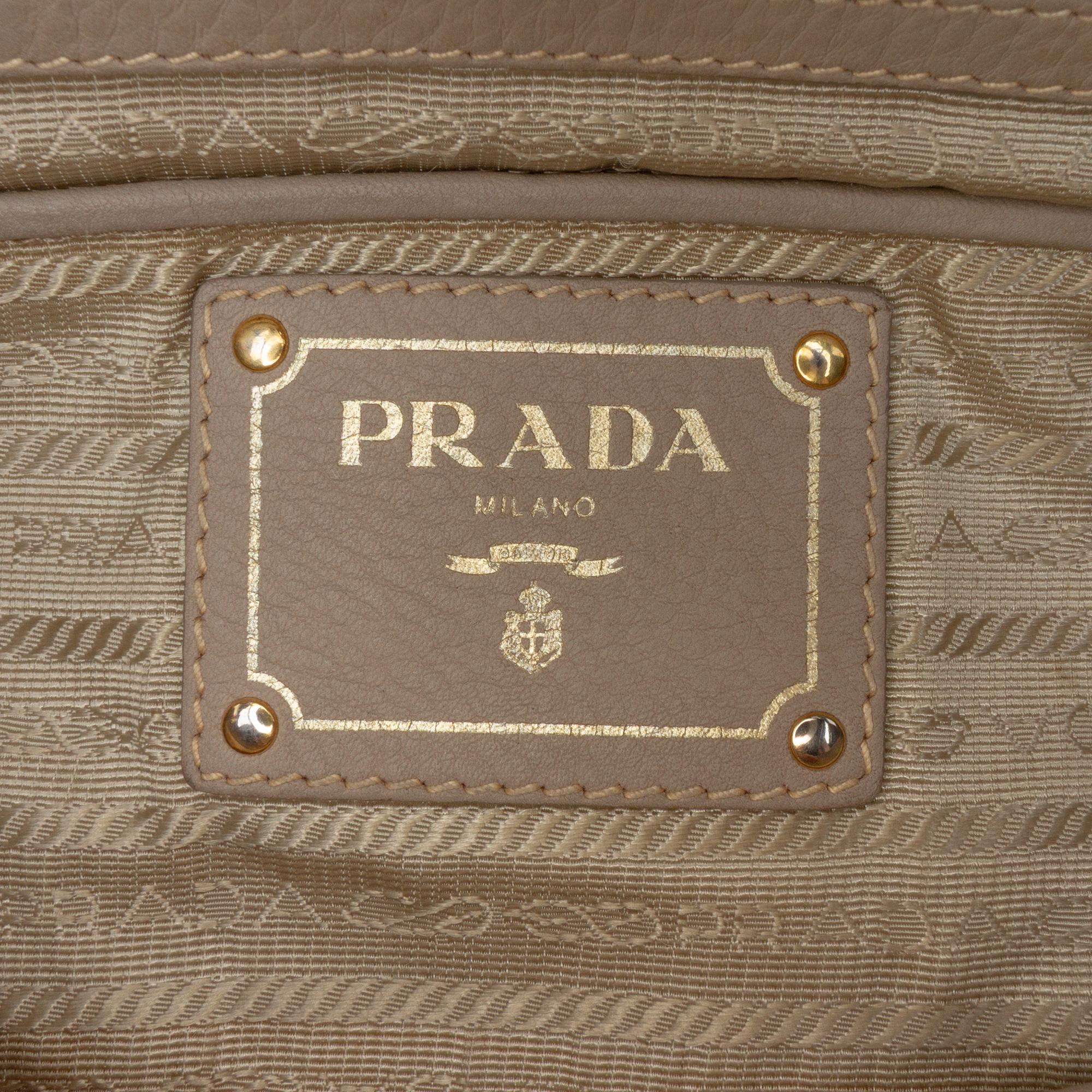 Prada Vitello Daino Double Zip Convertible Tote