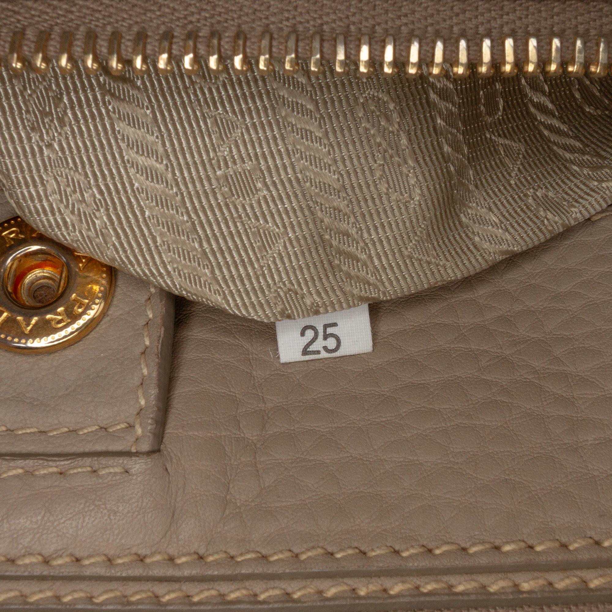 Prada Vitello Daino Double Zip Convertible Tote