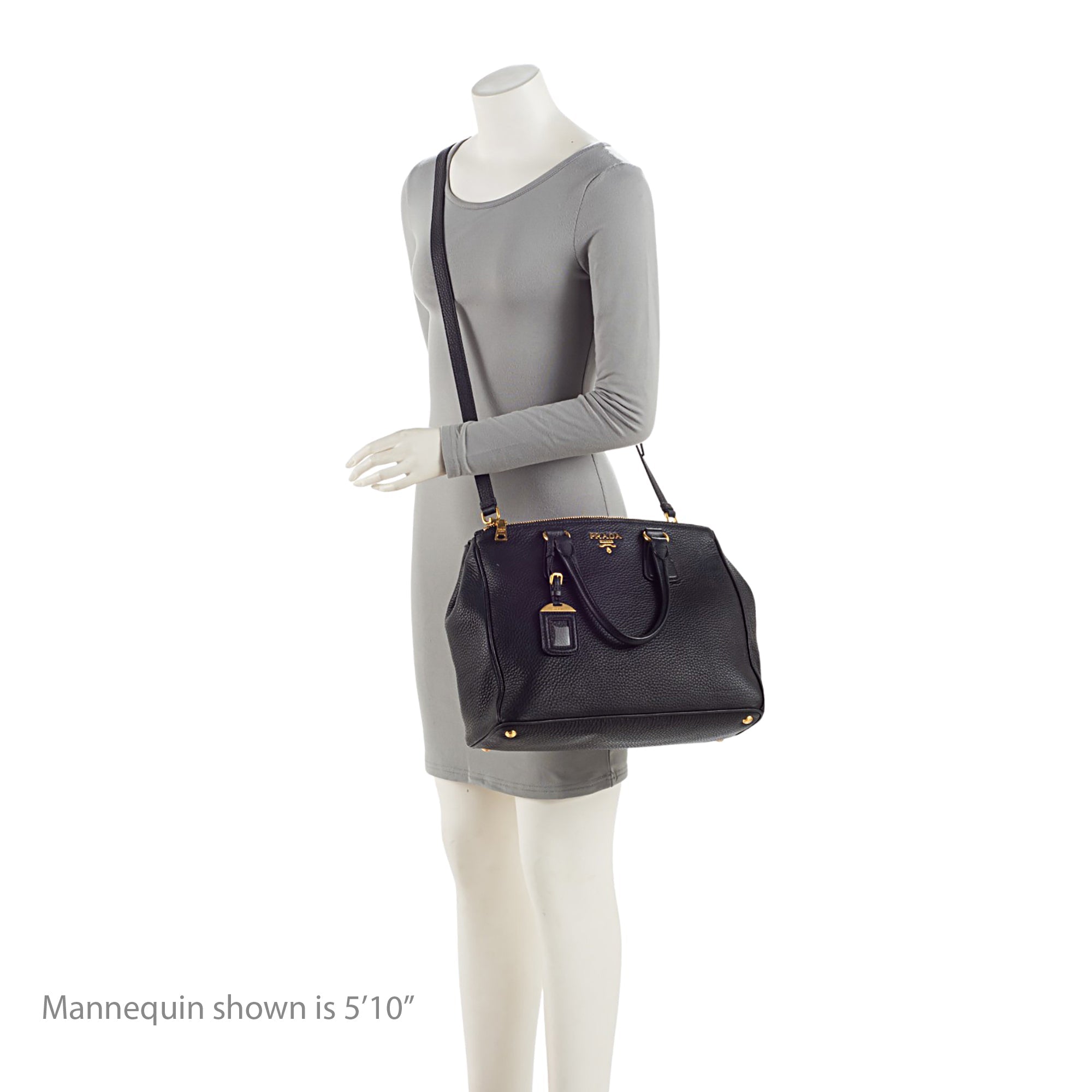 Prada Vitello Daino Double Zip Medium Tote (SHF-Ve4tnw)