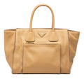 Prada Vitello Daino Front Pocket Open Convertible Tote