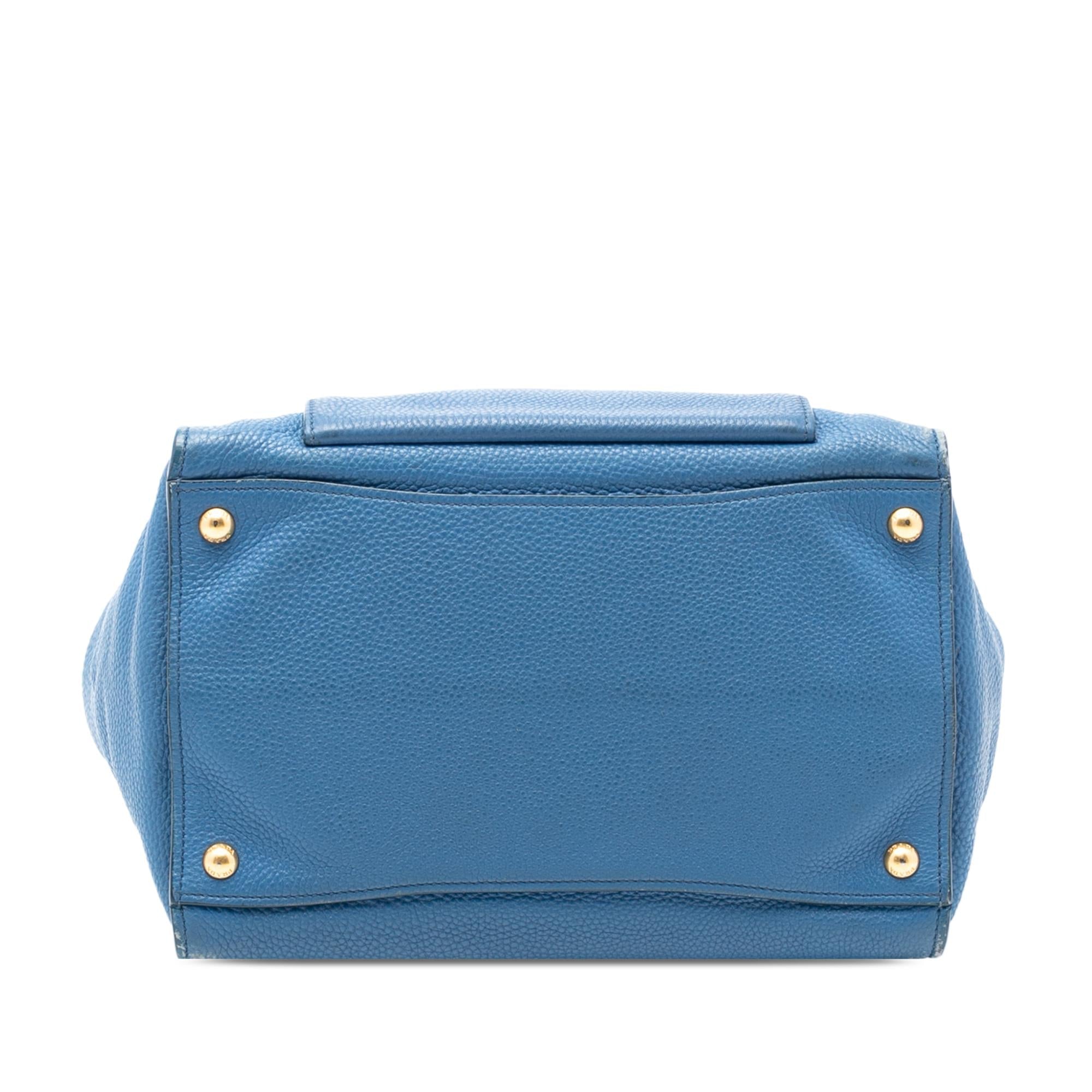Prada Vitello Daino Front Pocket Open Convertible Tote