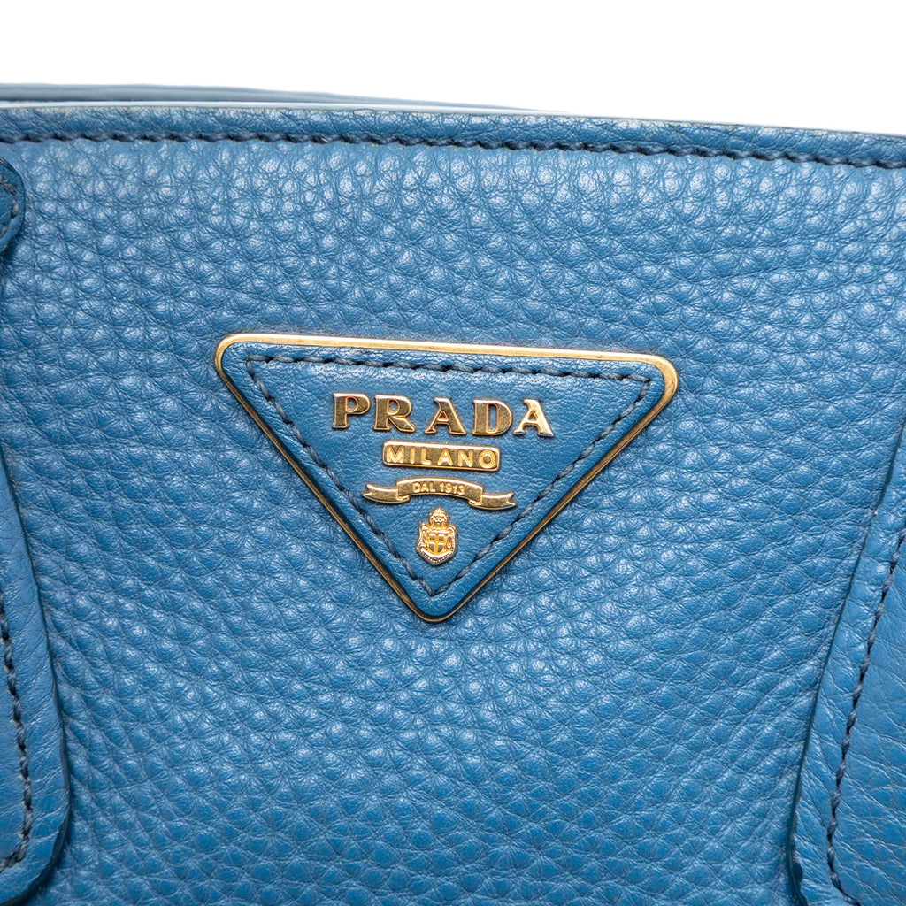 Prada Vitello Daino Front Pocket Open Convertible Tote