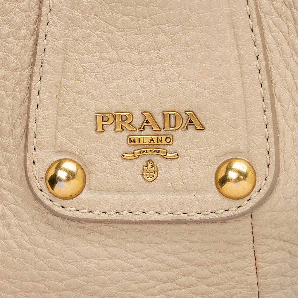 Prada Vitello Daino Leather Pushlock Tote (SHF-16679)