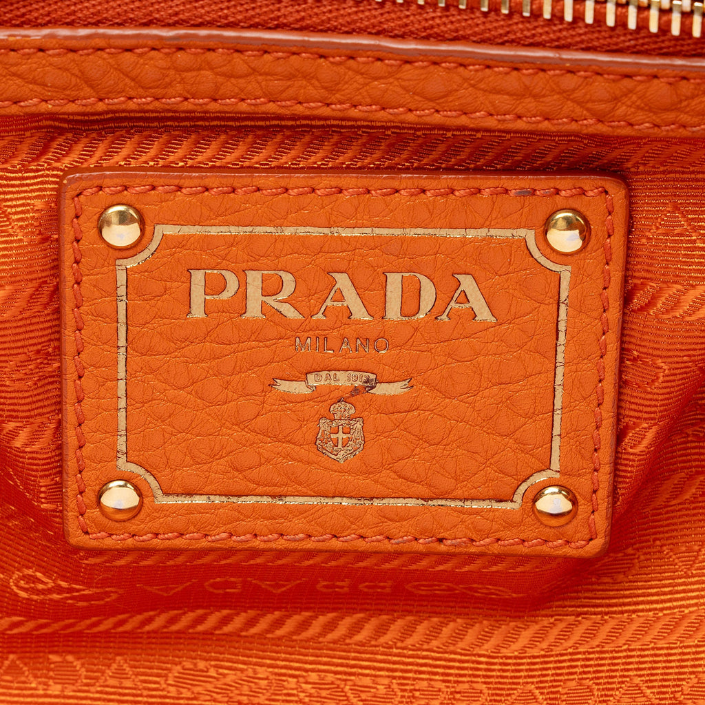 Prada Vitello Daino Leather Pushlock Tote (SHF-IjN3St)