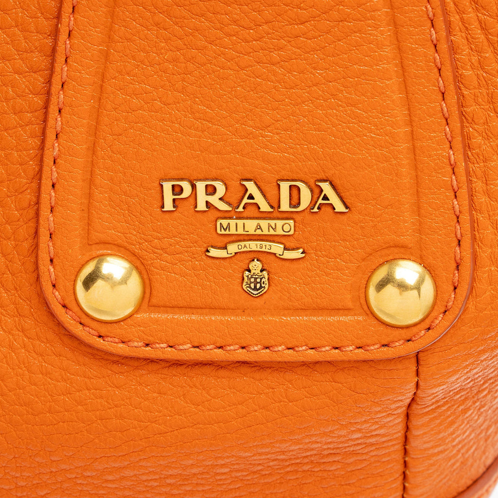 Prada Vitello Daino Leather Pushlock Tote (SHF-IjN3St)