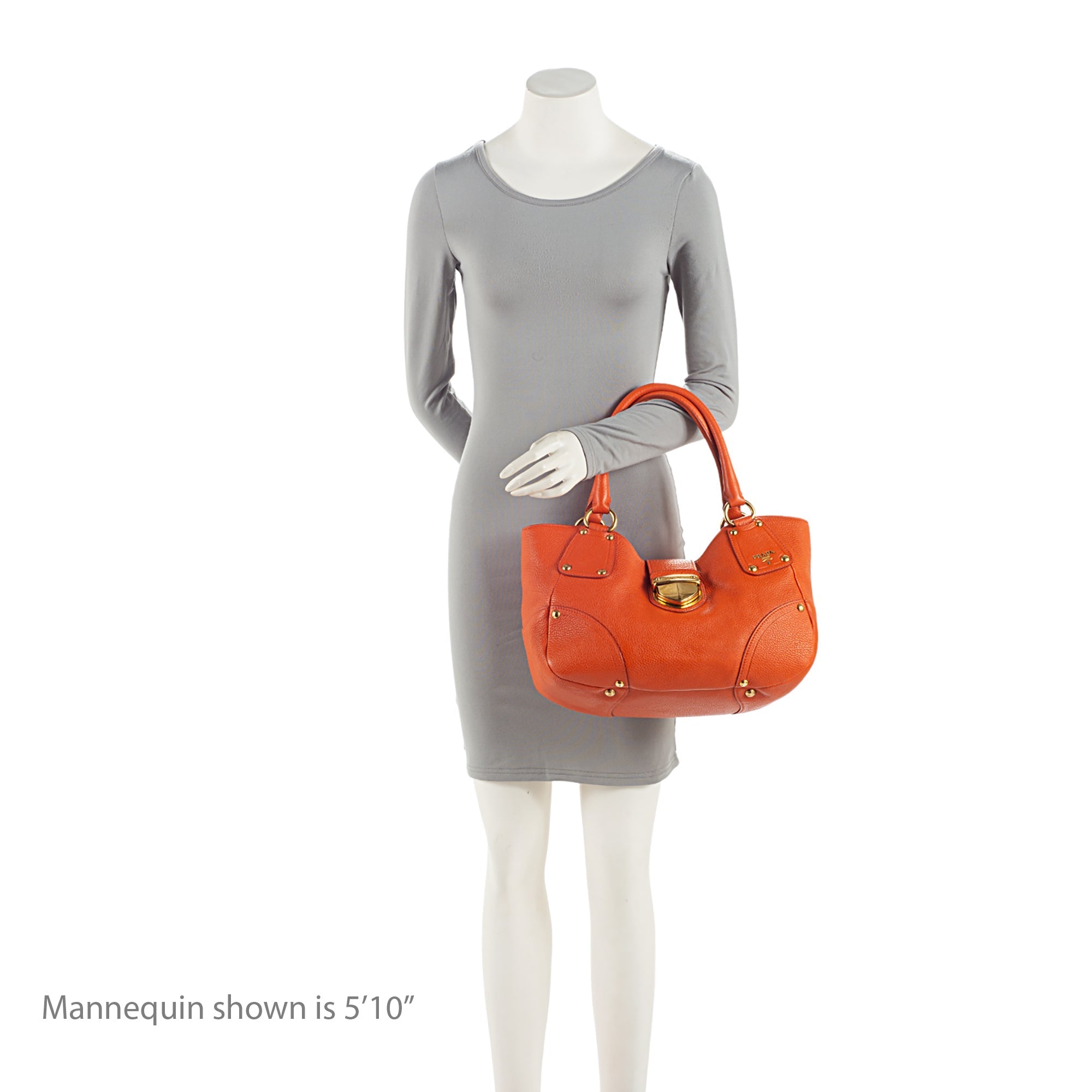 Prada Vitello Daino Leather Pushlock Tote (SHF-IjN3St)