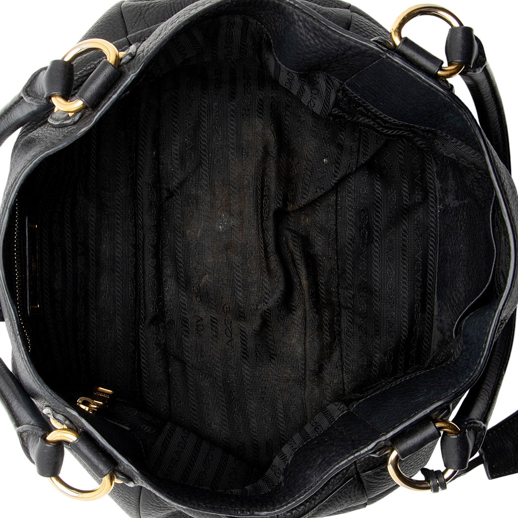 Prada Vitello Daino Leather Pushlock Tote (SHF-hBazVI)