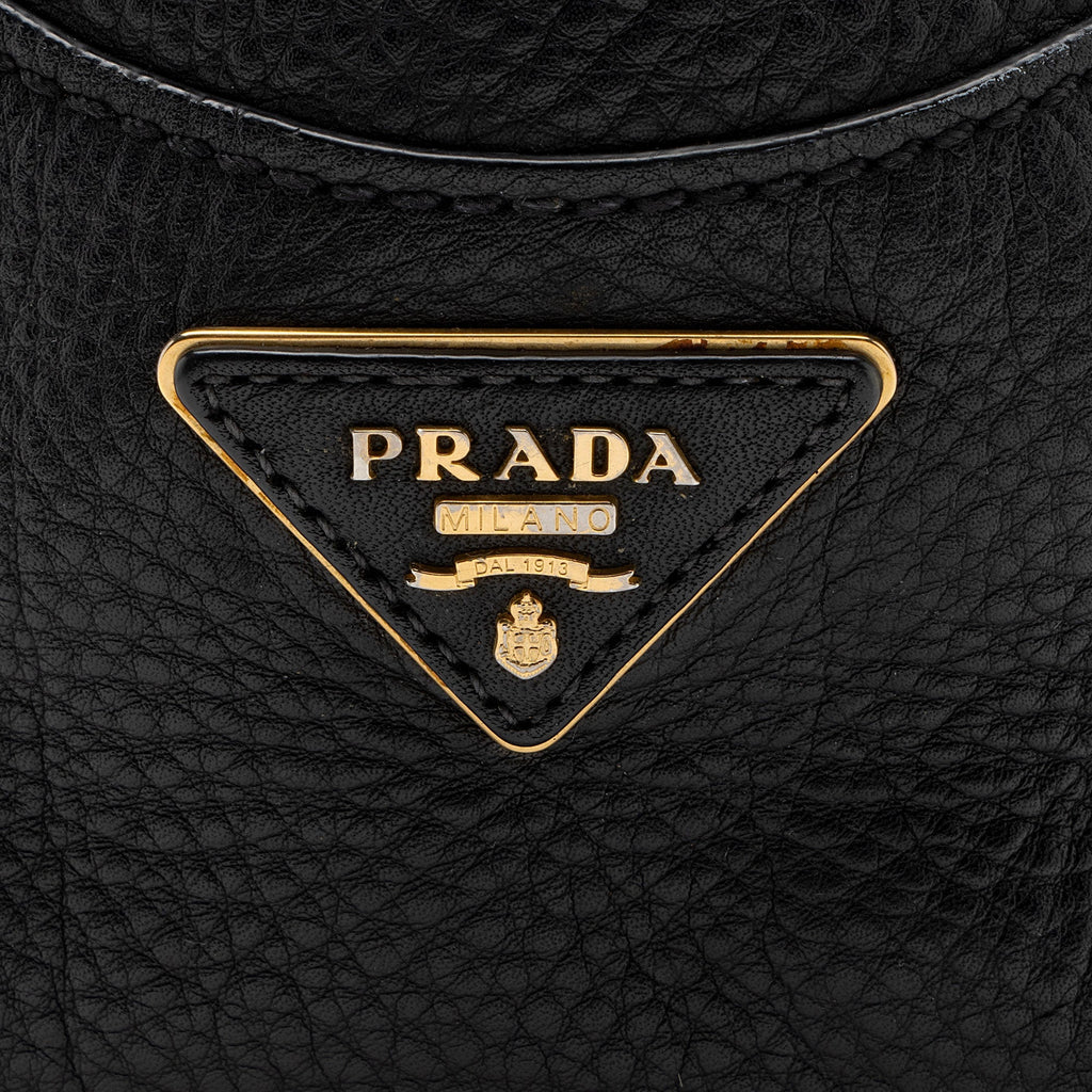 Prada Vitello Daino Leather Pushlock Tote (SHF-hBazVI)