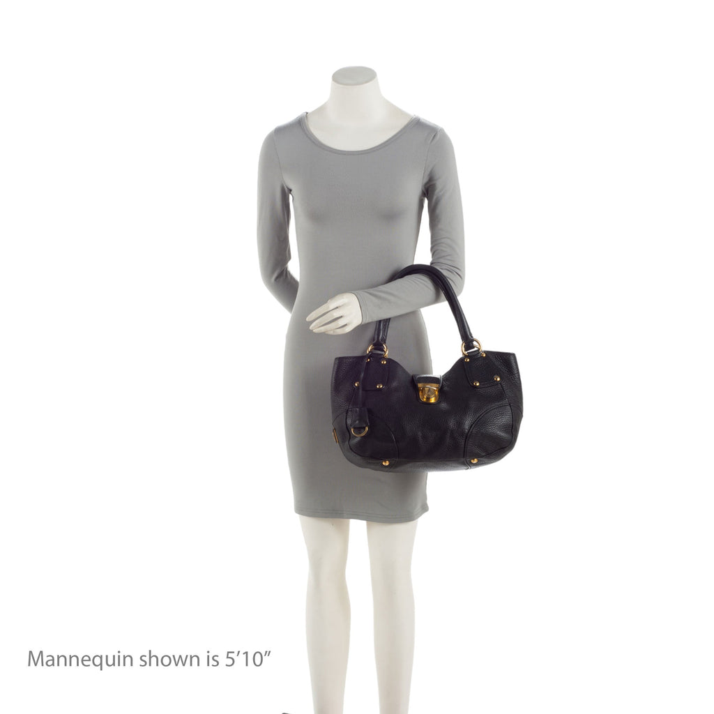 Prada Vitello Daino Leather Pushlock Tote (SHF-hBazVI)