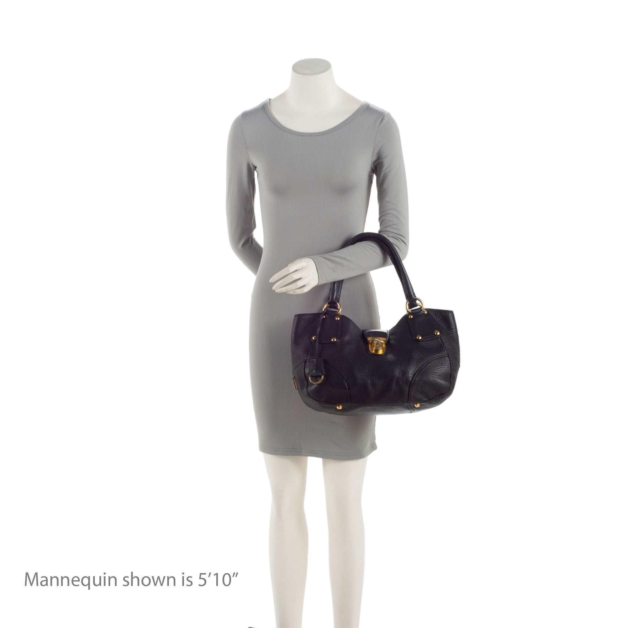 Prada Vitello Daino Leather Pushlock Tote (SHF-hBazVI)