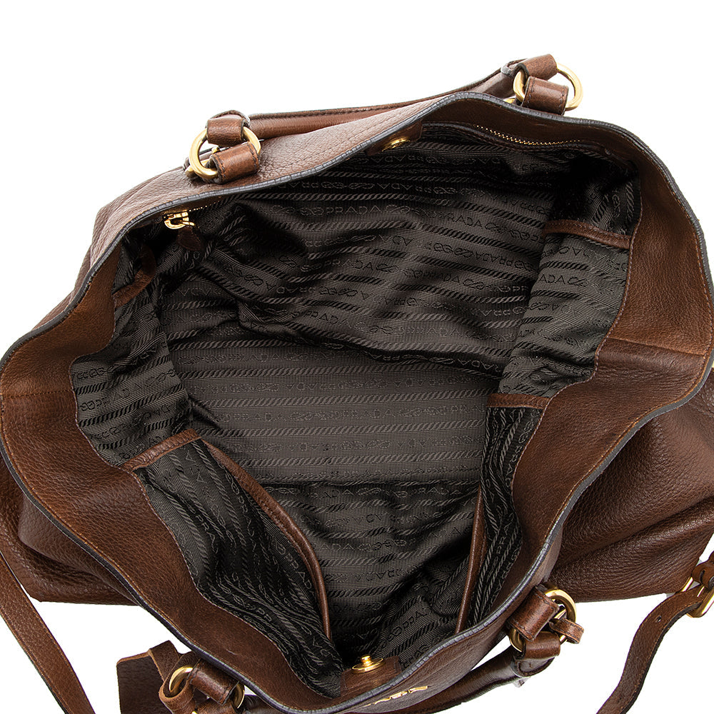 Prada Vitello Daino Leather Tote (SHF-19255)