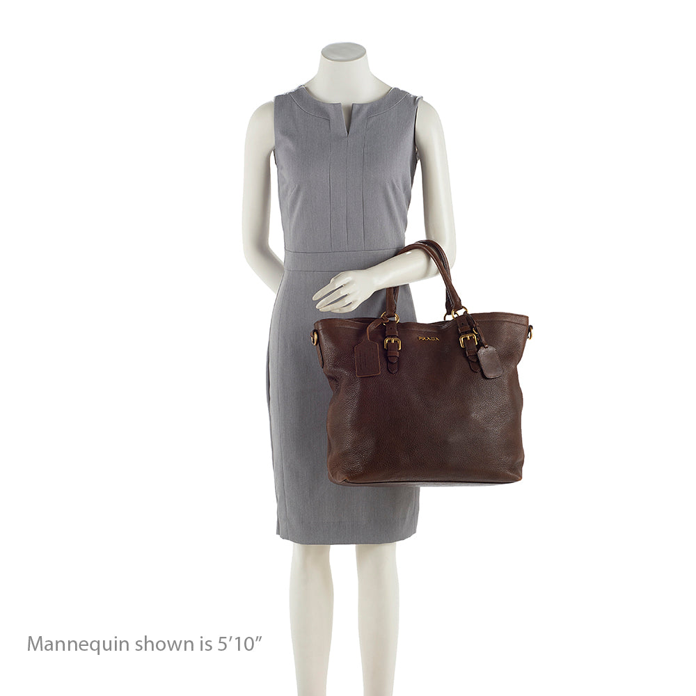Prada Vitello Daino Leather Tote (SHF-19255)