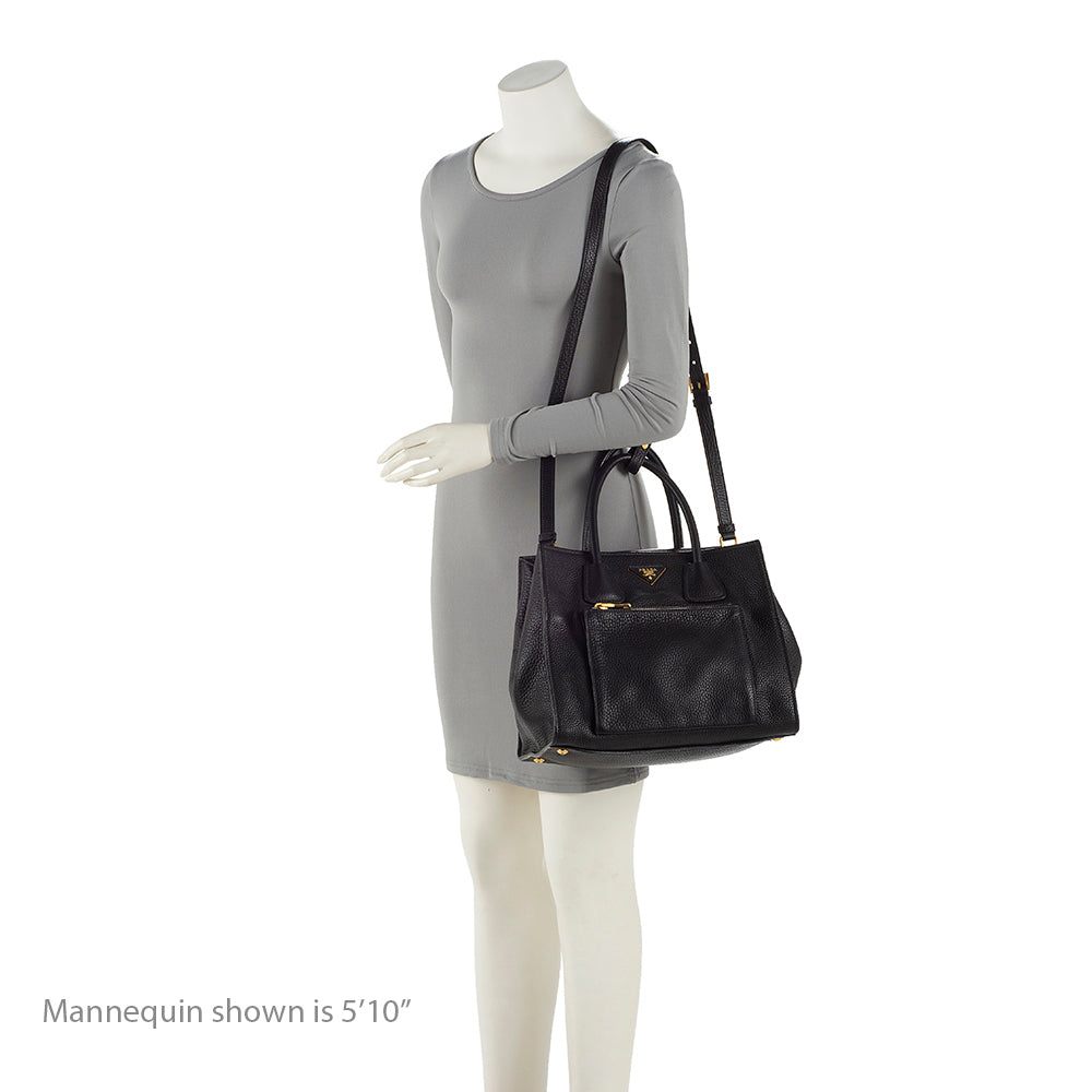 Prada Vitello Daino Leather Twin Pocket Tote (SHF-20265)