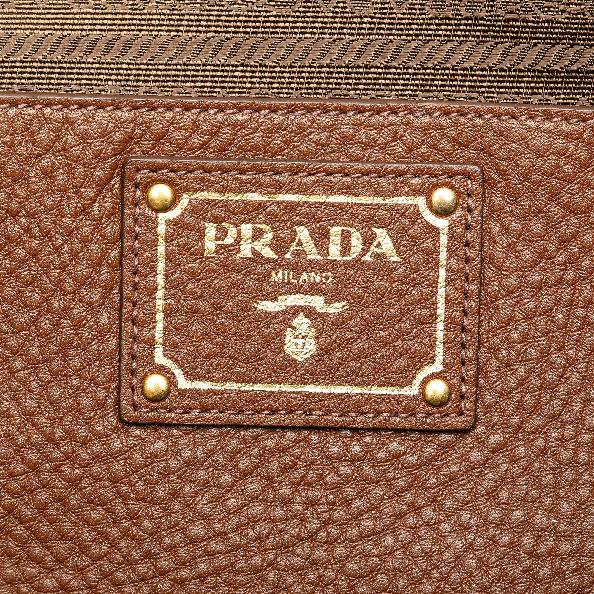 Prada Vitello Daino Open Convertible Tote