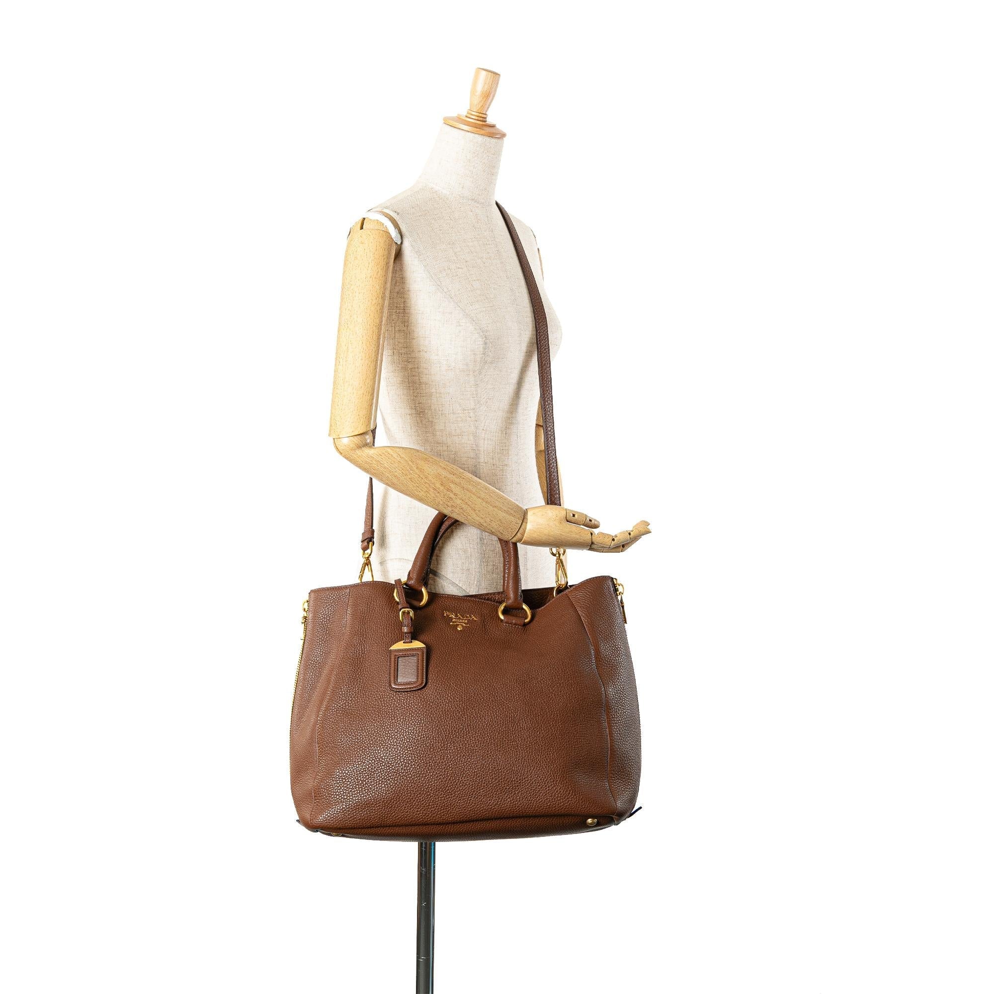 Prada Vitello Daino Open Convertible Tote