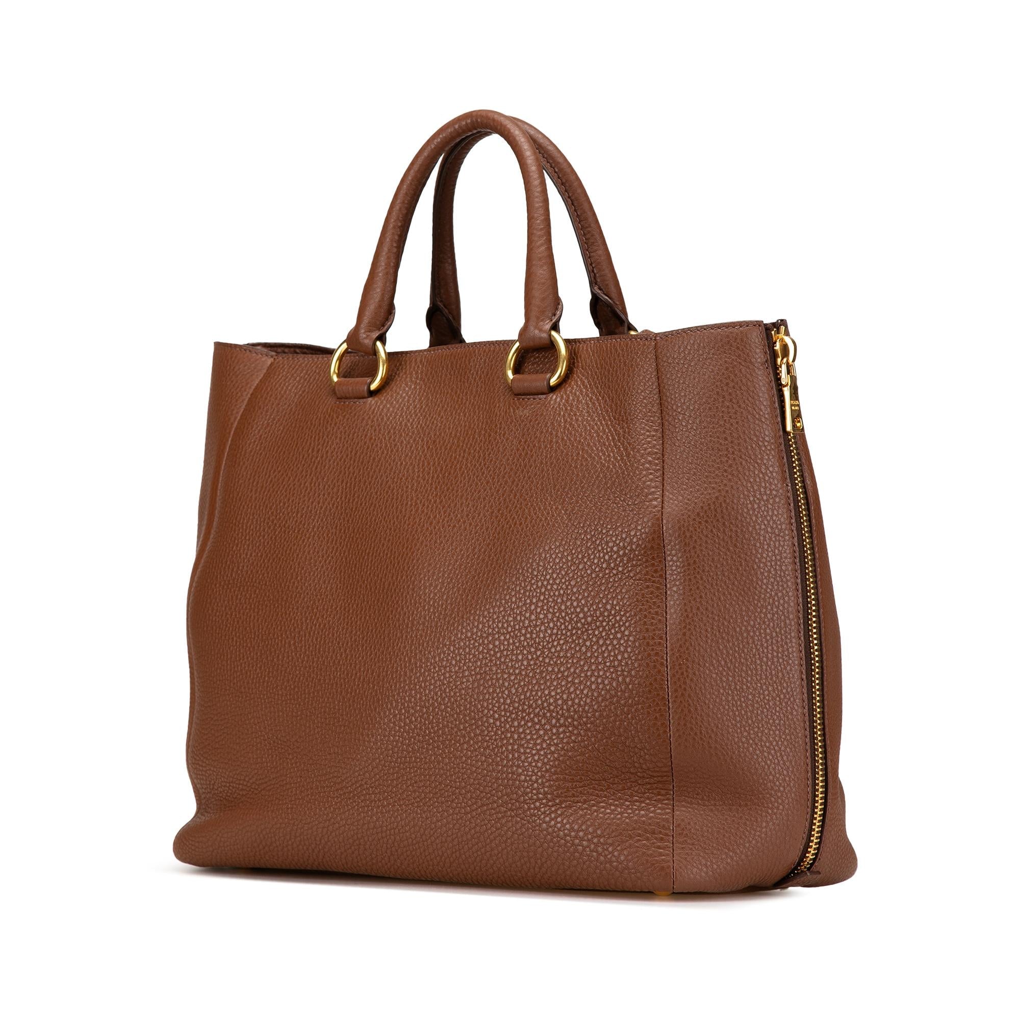 Prada Vitello Daino Open Convertible Tote