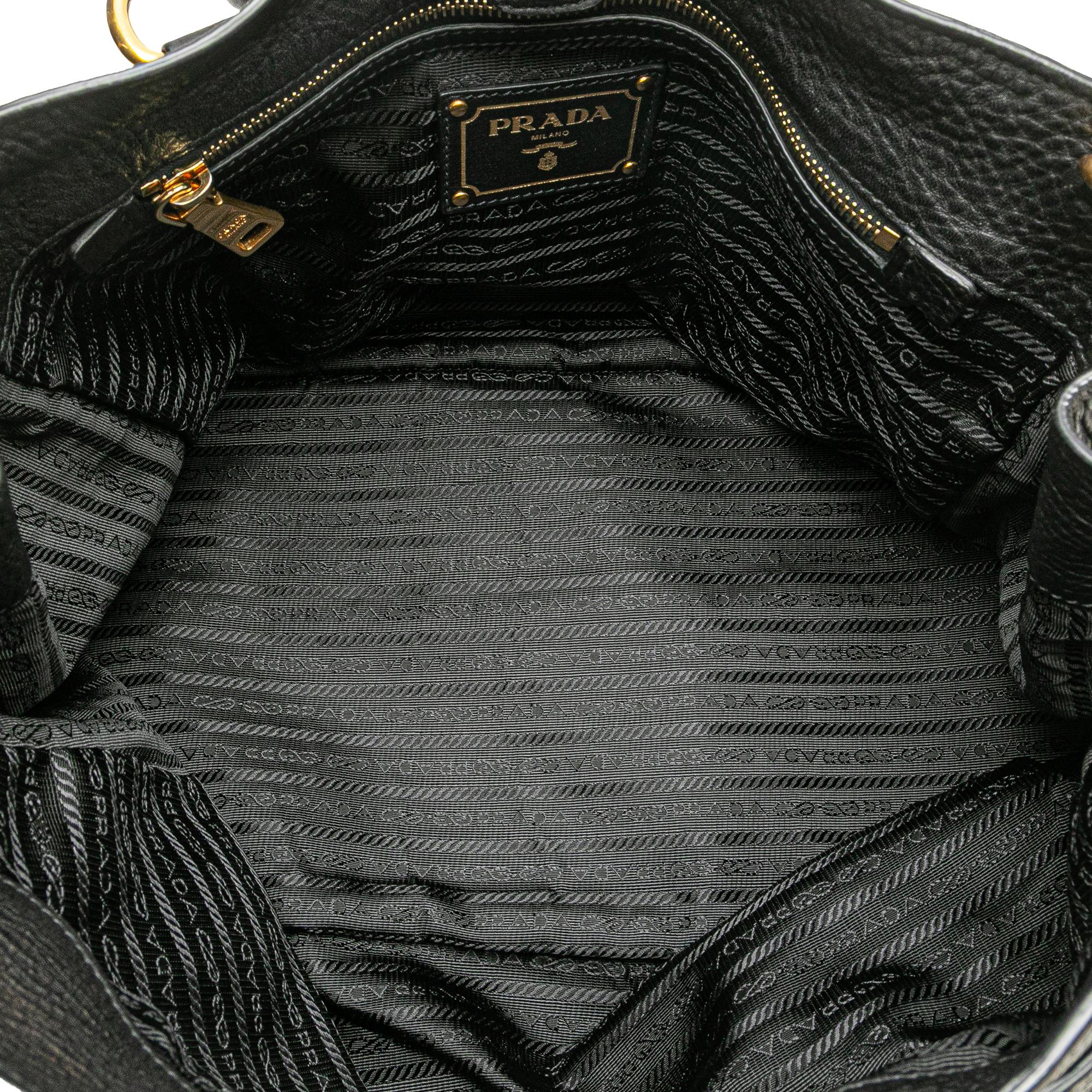 Prada Vitello Daino Open Convertible Tote