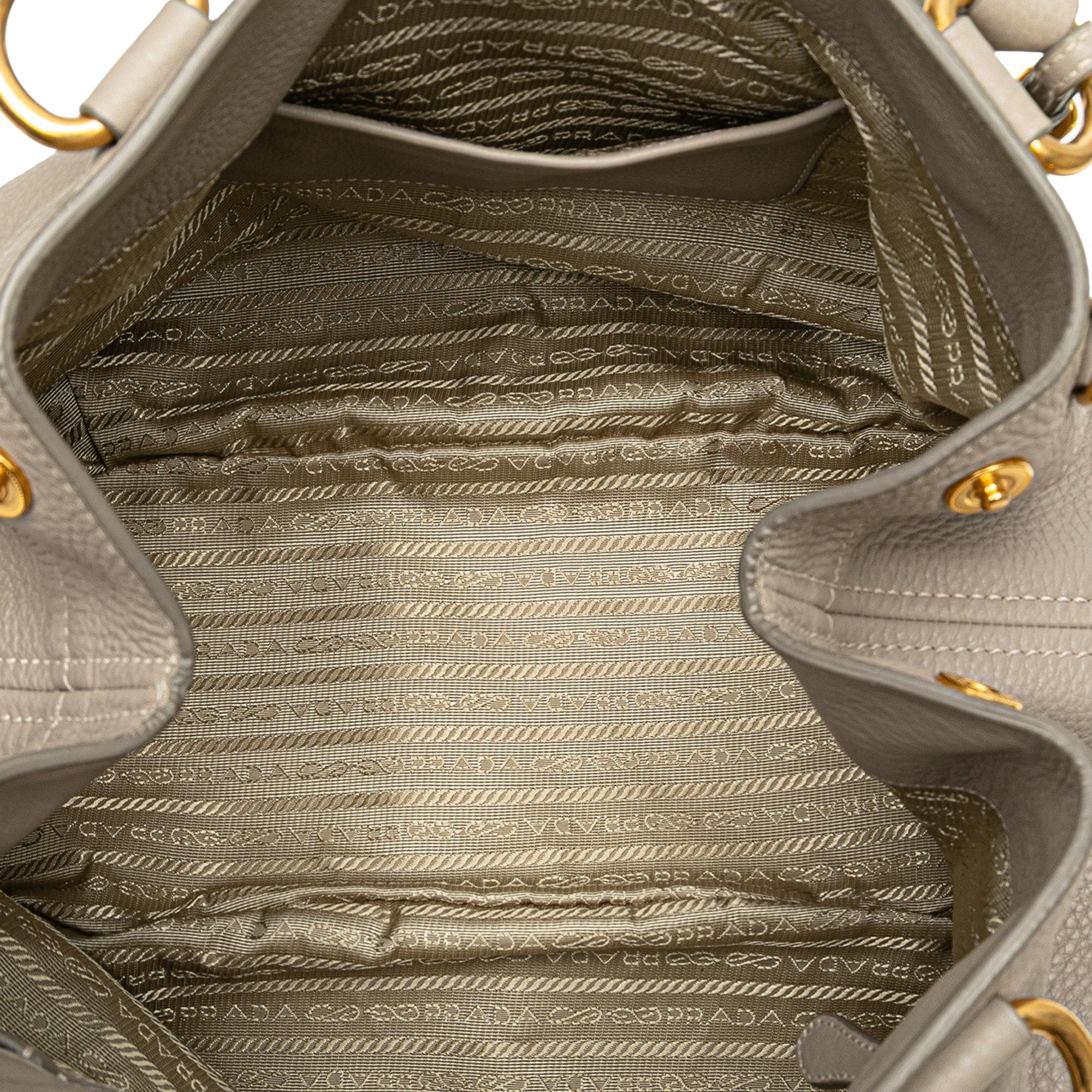 Prada Vitello Daino Open Convertible Tote
