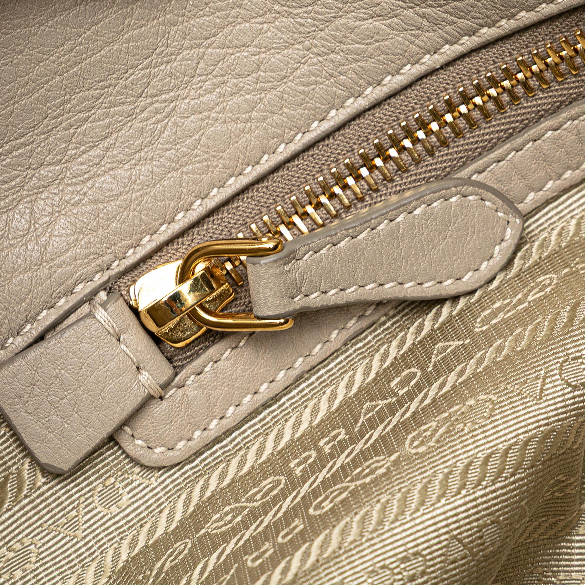 Prada Vitello Daino Open Convertible Tote