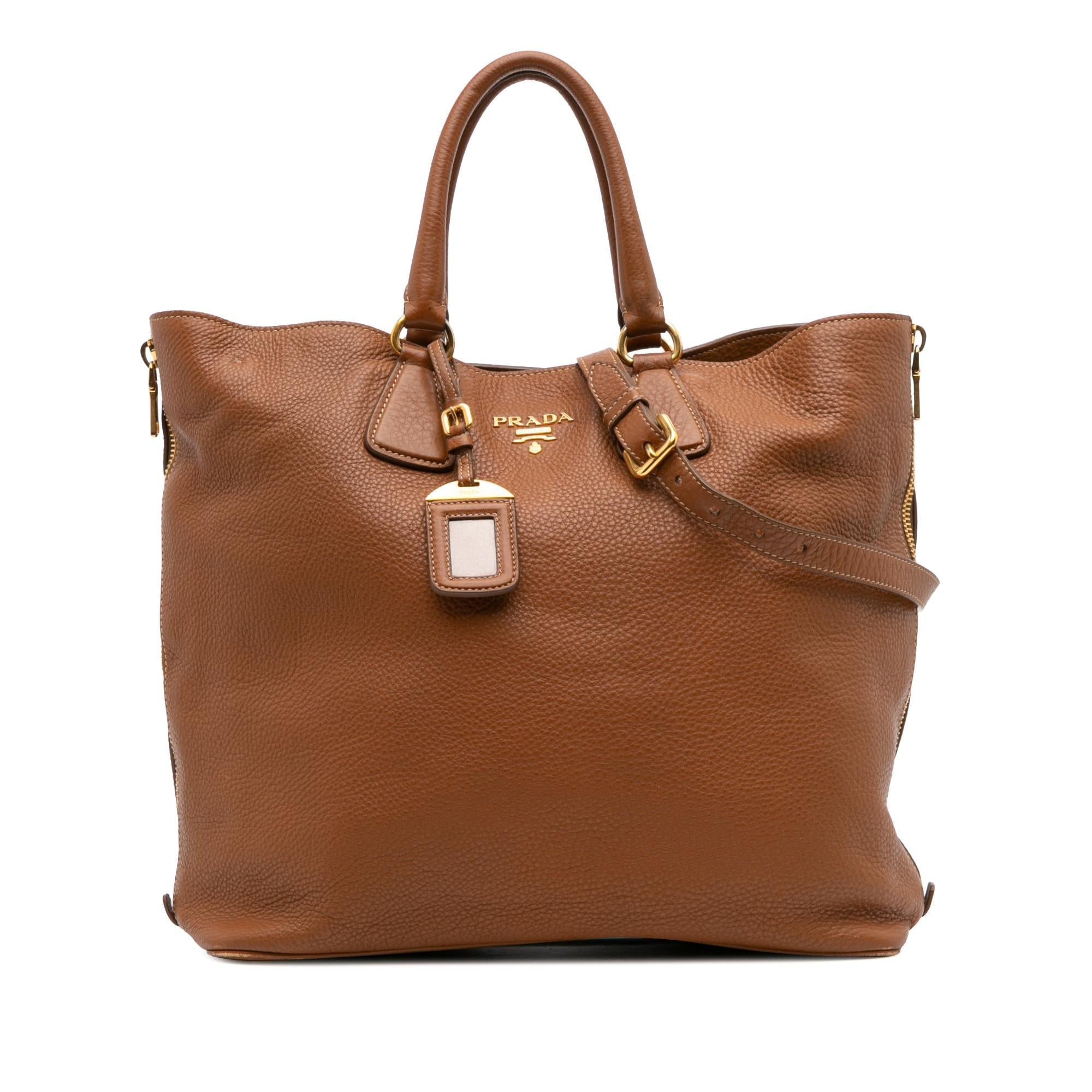 Prada Vitello Daino Open Convertible Tote