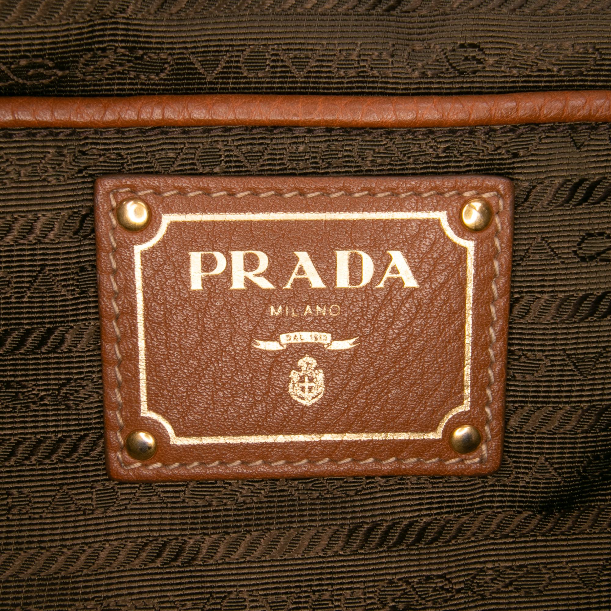 Prada Vitello Daino Open Convertible Tote