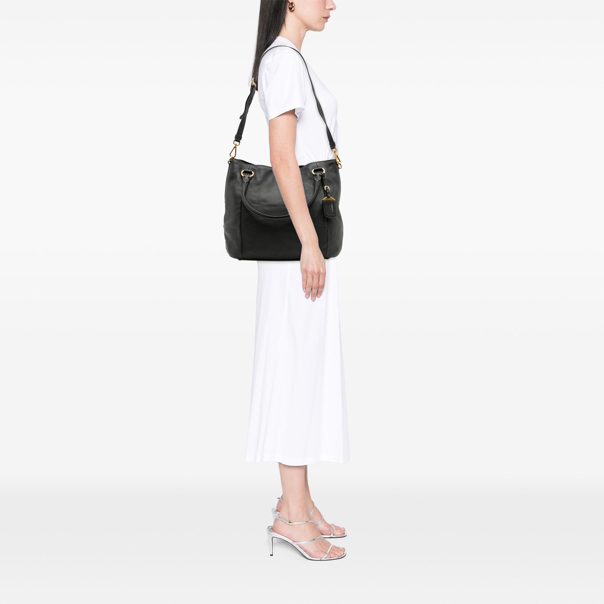 Prada Vitello Daino Open Convertible Tote