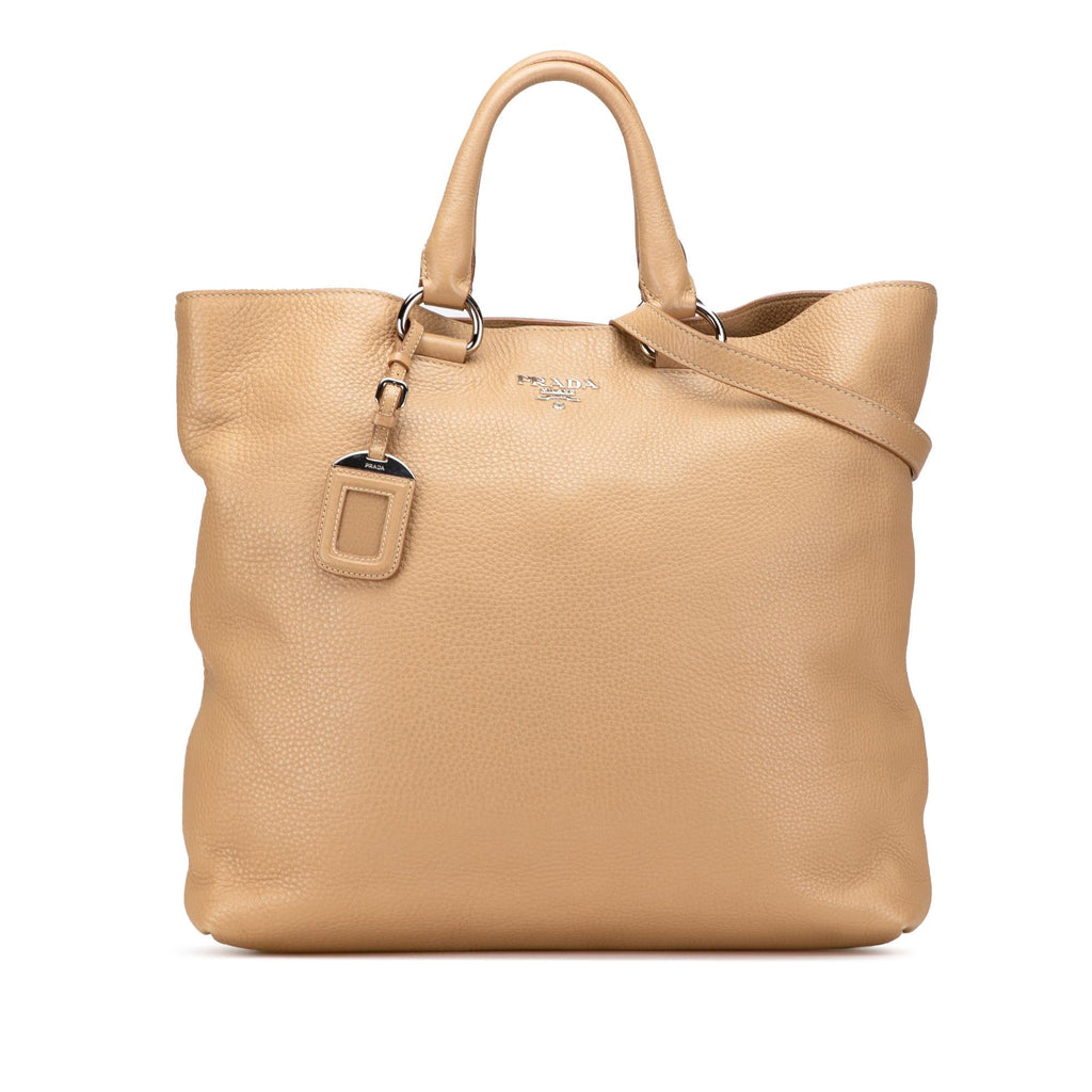 Prada Vitello Daino Open Convertible Tote