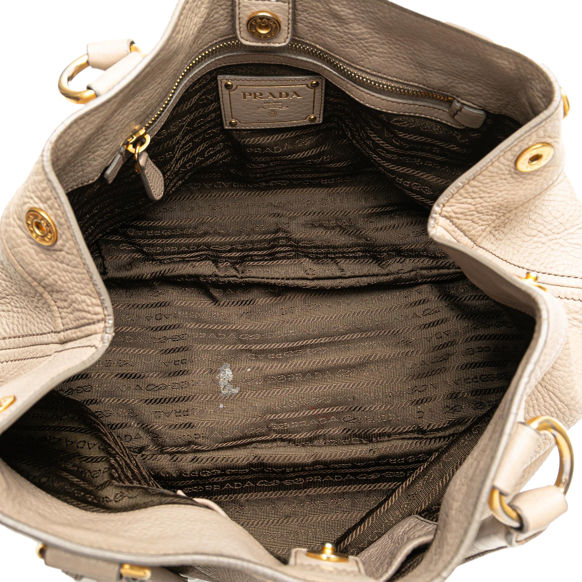 Prada Vitello Daino Open Convertible Tote