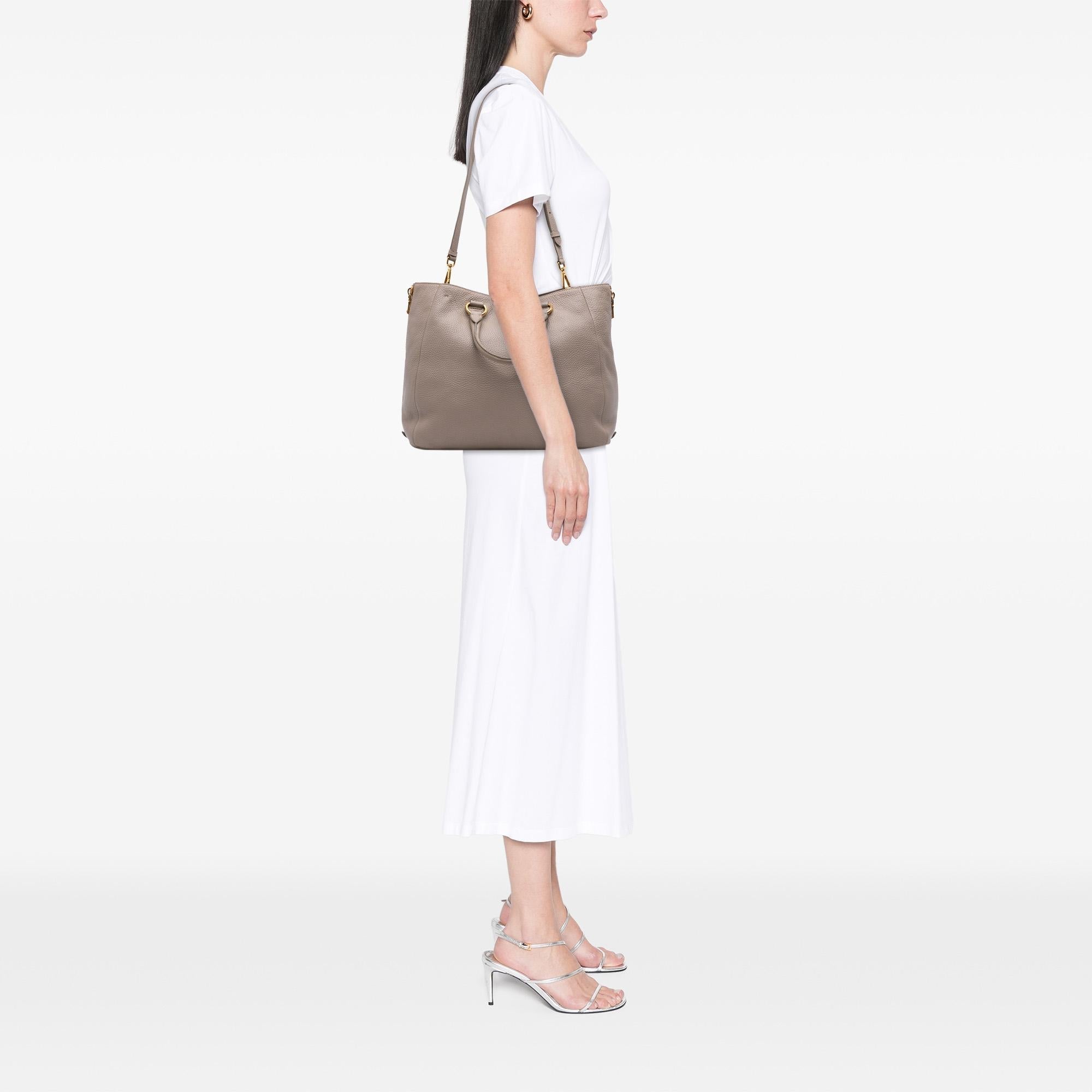 Prada Vitello Daino Open Convertible Tote