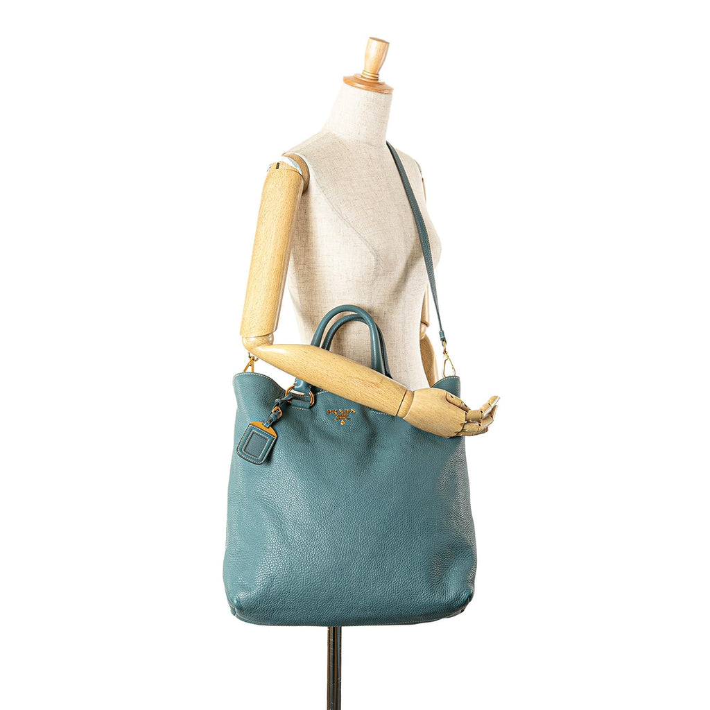 Prada Vitello Daino Open Convertible Tote