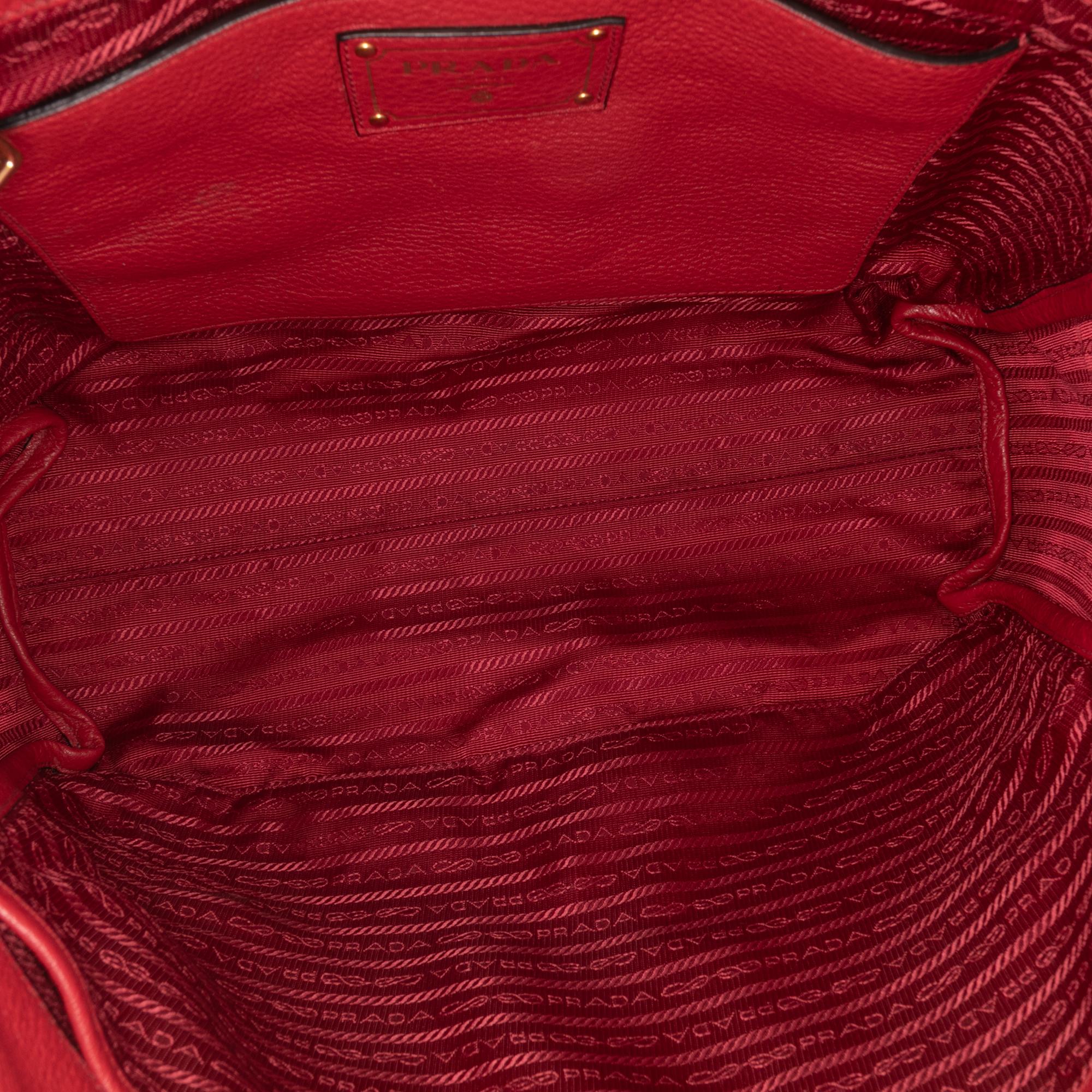 Prada Vitello Daino Open Convertible Tote