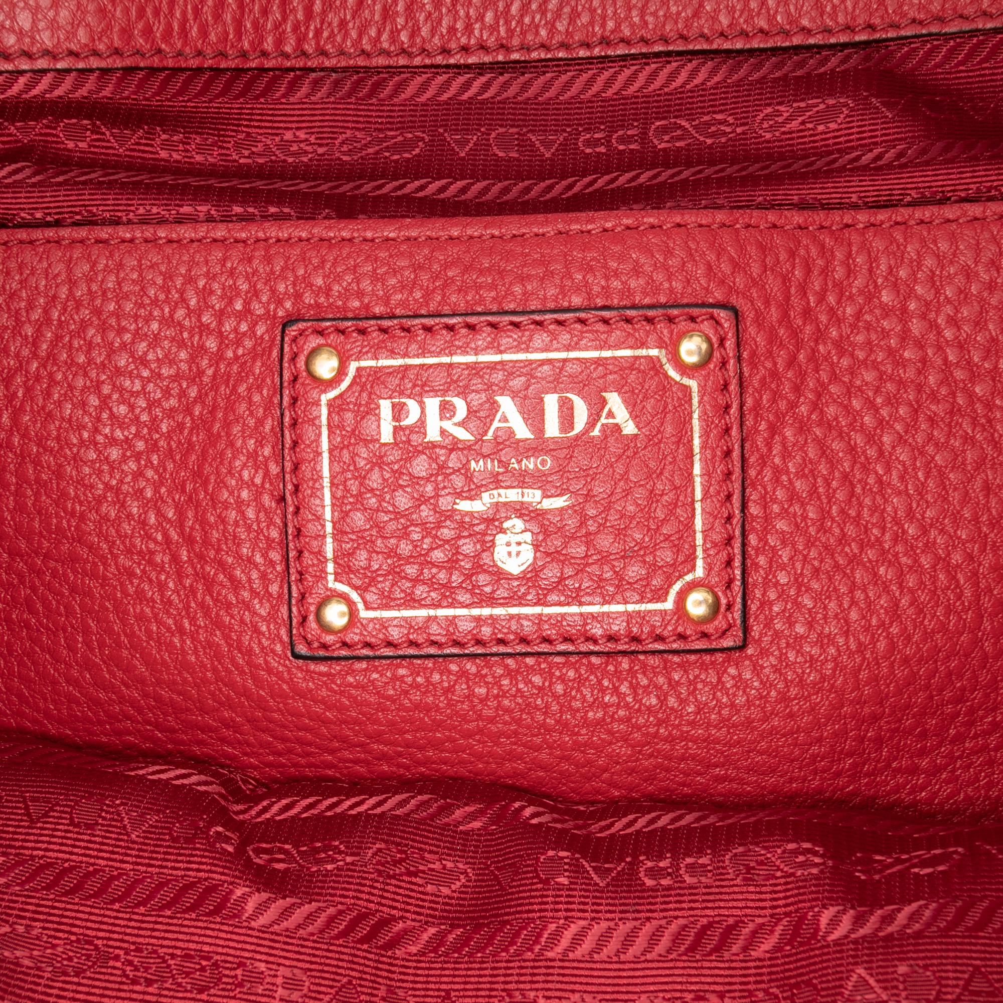 Prada Vitello Daino Open Convertible Tote