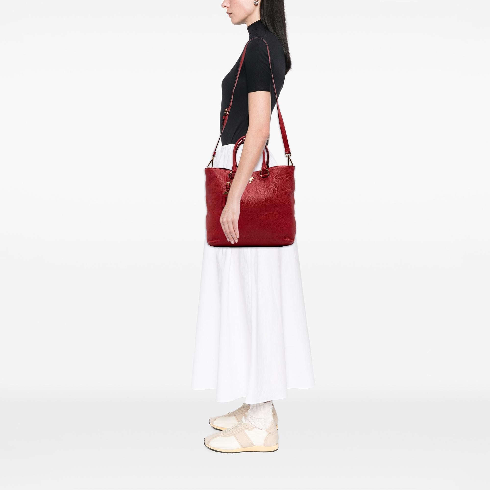 Prada Vitello Daino Open Convertible Tote