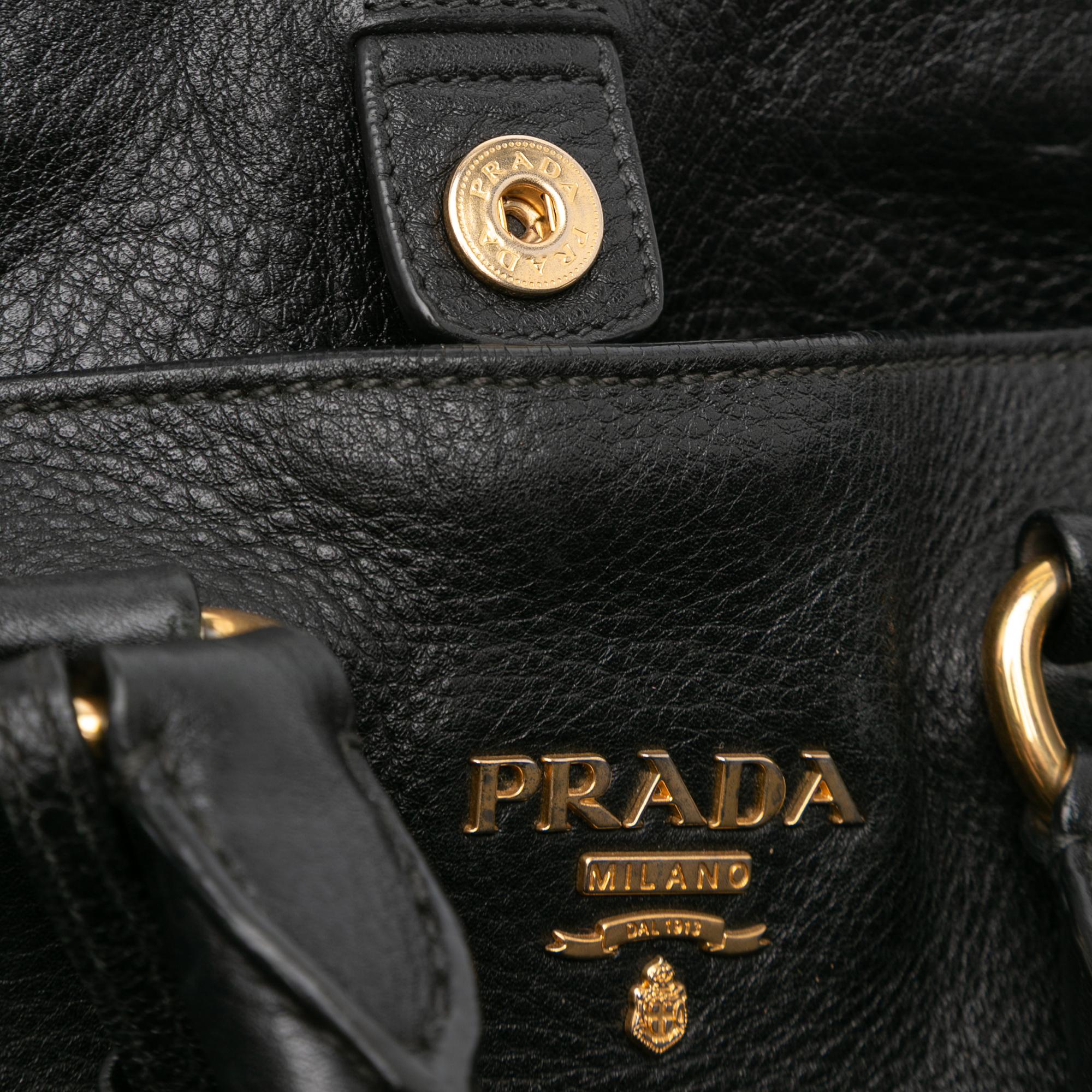 Prada Vitello Daino Open Convertible Tote