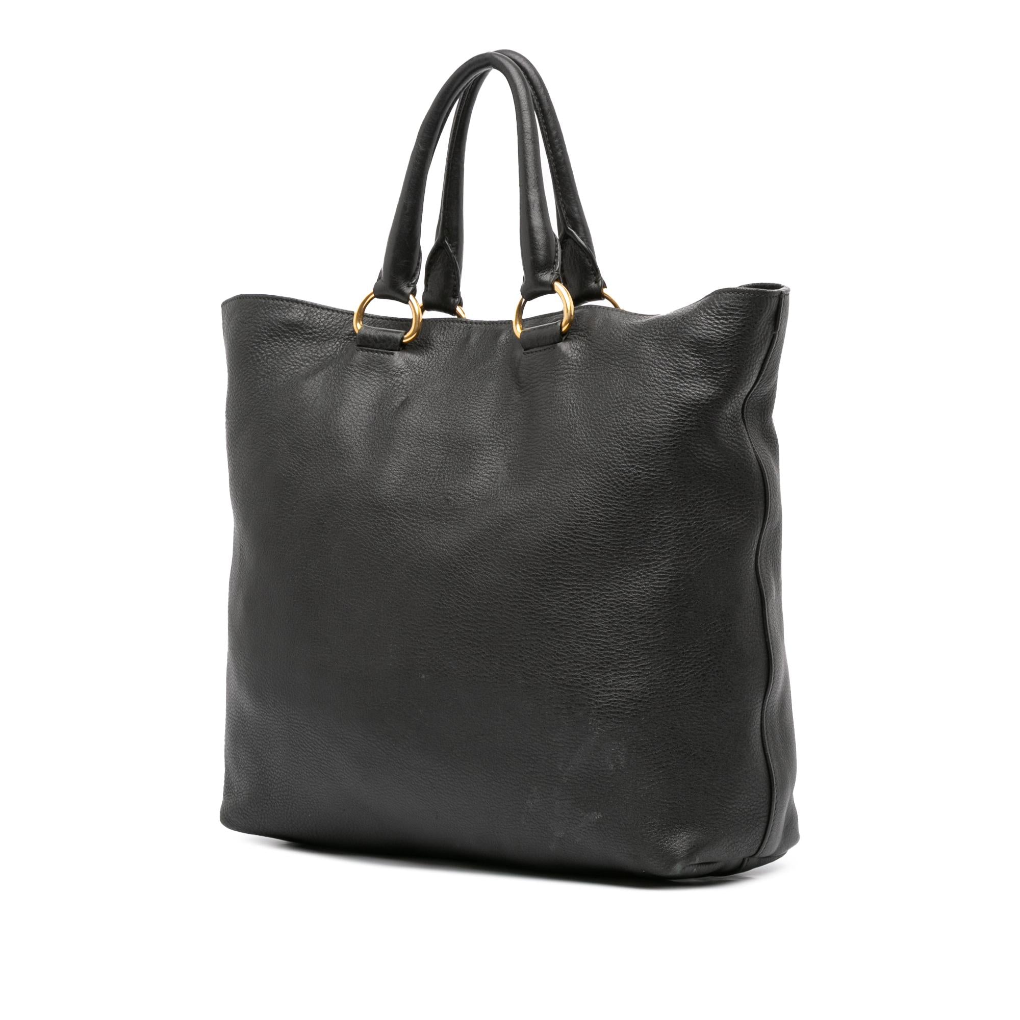 Prada Vitello Daino Open Convertible Tote