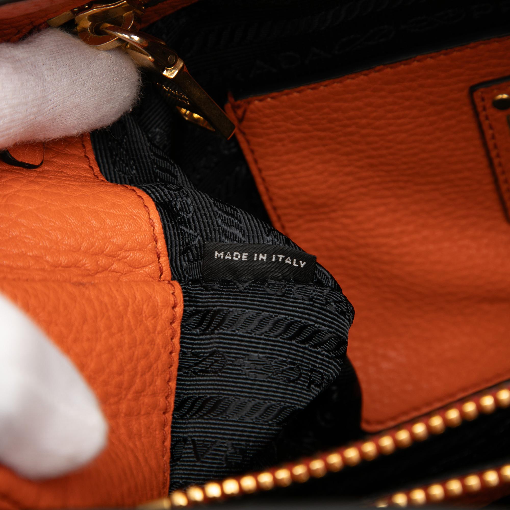 Prada Vitello Daino Open Convertible Tote