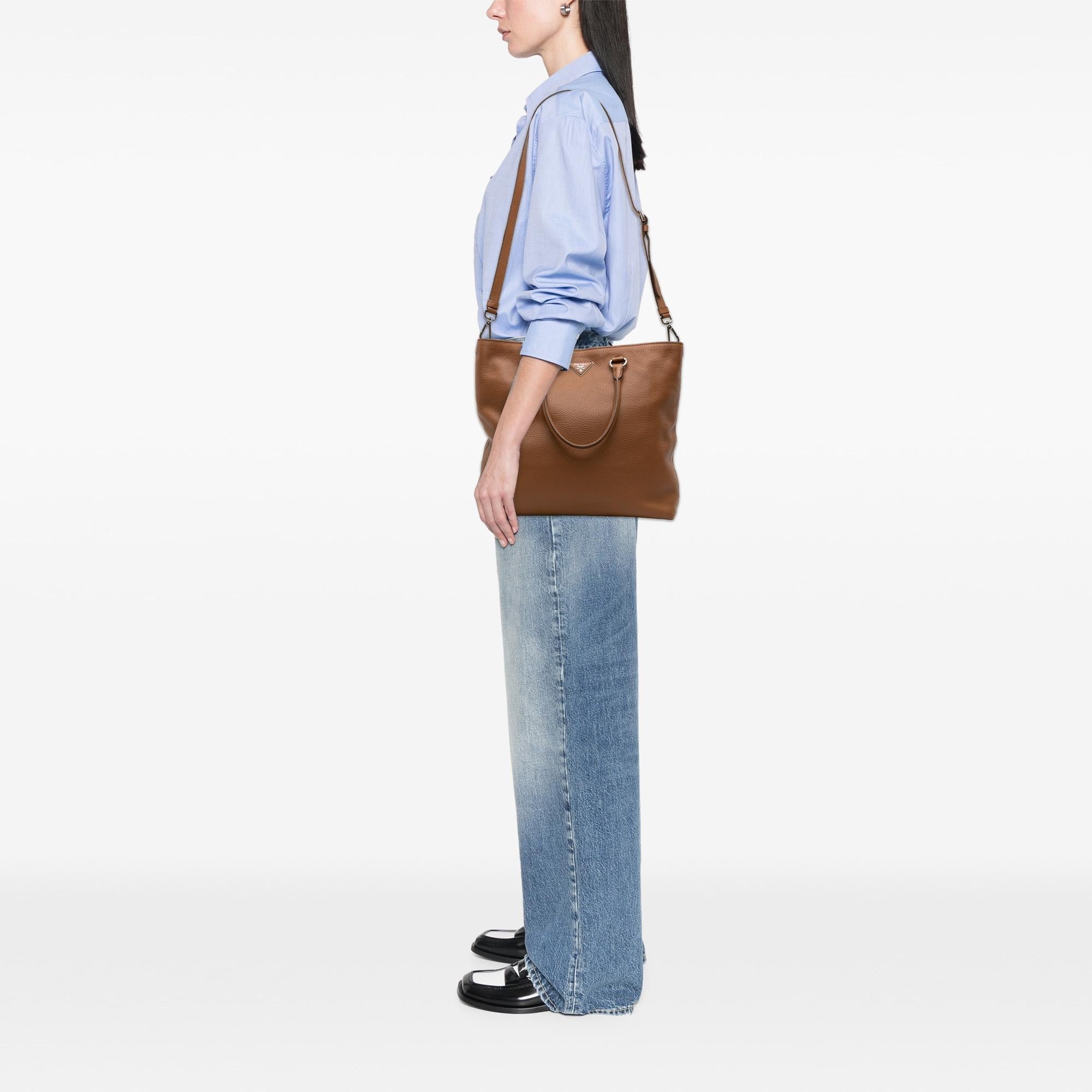 Prada Vitello Daino Open Convertible Tote